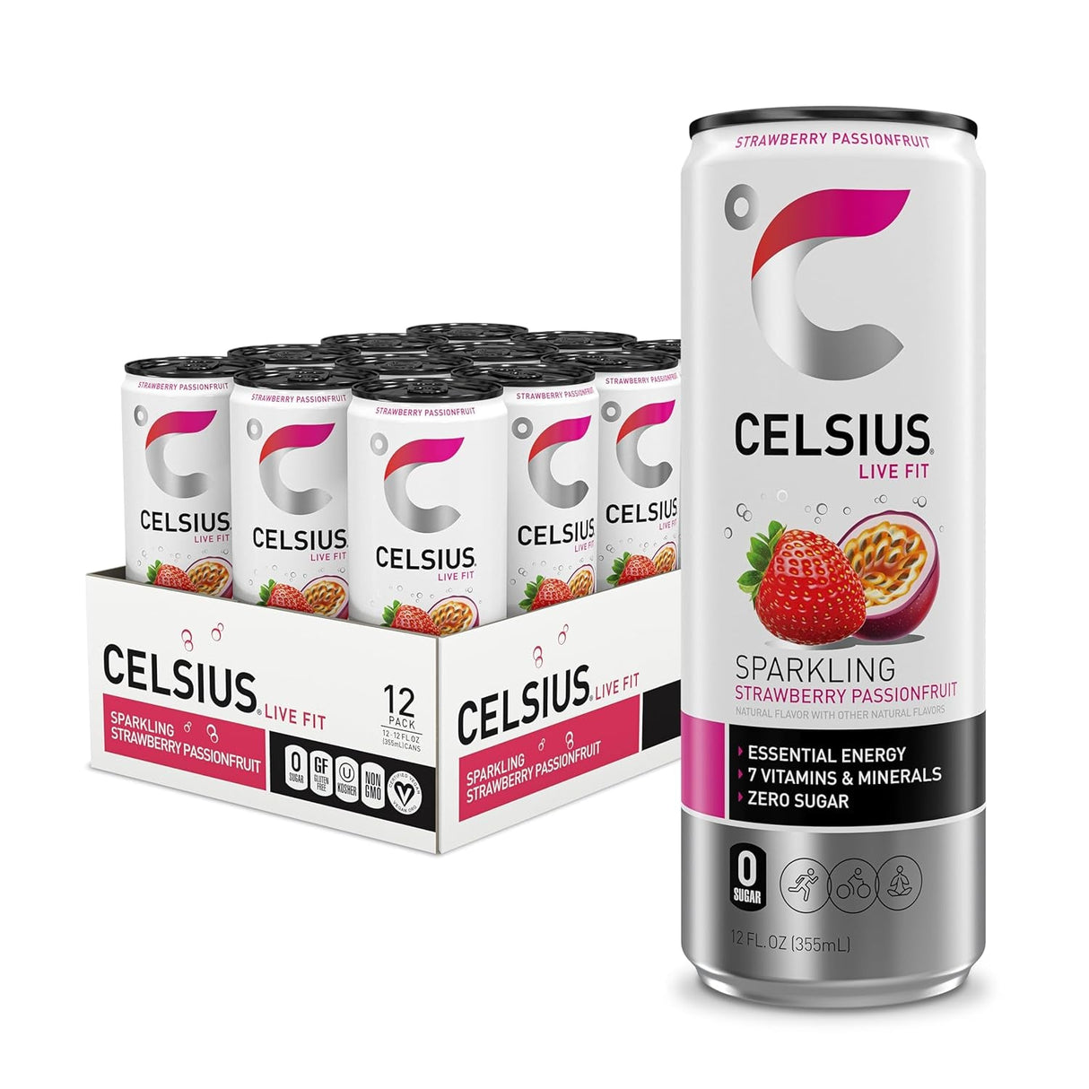 CELSIUS Assorted Flavors Official Variety Pack, Functional Essential Energy Drinks, 12 Fl Oz (Pack of 12)