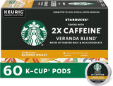 Starbucks K-Cup Coffee Pods, Starbucks Blonde Roast Coffee, Veranda Blend for Keurig Brewers, 100% Arabica, 6 Boxes (60 Pods Total)