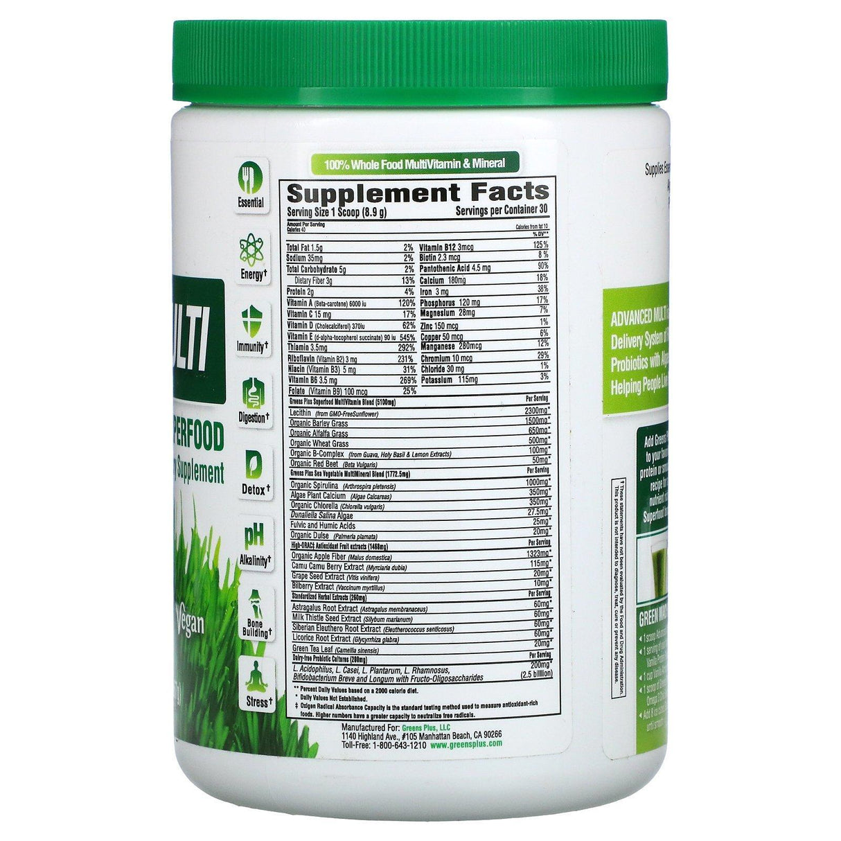 Greens Plus, Advanced Multi Raw Superfood, 9.4 oz (267 g) - Supply Center USA