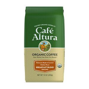 Cafe Altura, Organic Coffee, Breakfast Blend, Medium Roast, Ground, 10 oz (283 g) - HealthCentralUSA