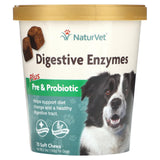 NaturVet, Digestive Enzymes Plus Pre and Probiotic, For Dogs, 70 Soft Chews, 5.9 oz (168 g) - Supply Center USA