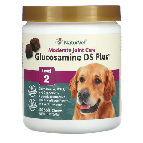 NaturVet, Glucosamine DS Plus, Moderate Joint Care, Level 2, 120 Soft Chews, 10.1 oz (288 g) - Supply Center USA