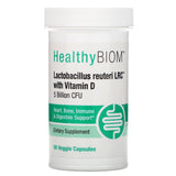 HealthyBiom, Lactobacillus Reuteri LRC with Vitamin D, 5 Billion CFUs, 90 Veggie Capsules - Supply Center USA