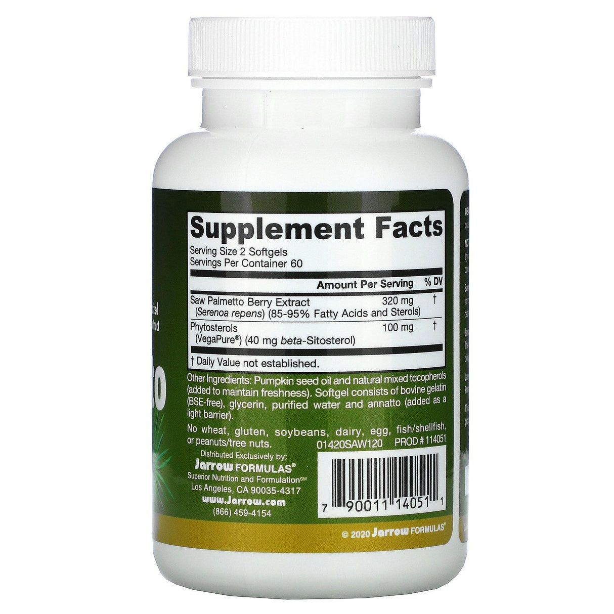 Jarrow Formulas, Saw Palmetto, 160 mg, 120 Softgels - Supply Center USA