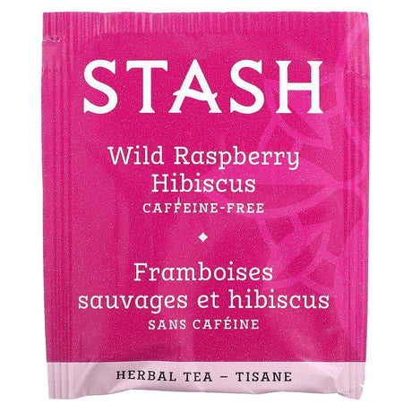 Stash Tea, Herbal Tea, Wild Raspberry Hibiscus, Caffeine Free, 20 Tea Bags,1.3 oz (38 g) - Supply Center USA