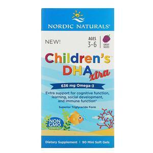 Nordic Naturals, Children's DHA Xtra, Ages 3-6, Berry, 636 mg, 90 Mini Soft Gels - Supply Center USA