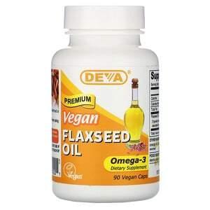 Deva, Premium Vegan Flaxseed Oil, 90 Vegan Caps - Supply Center USA