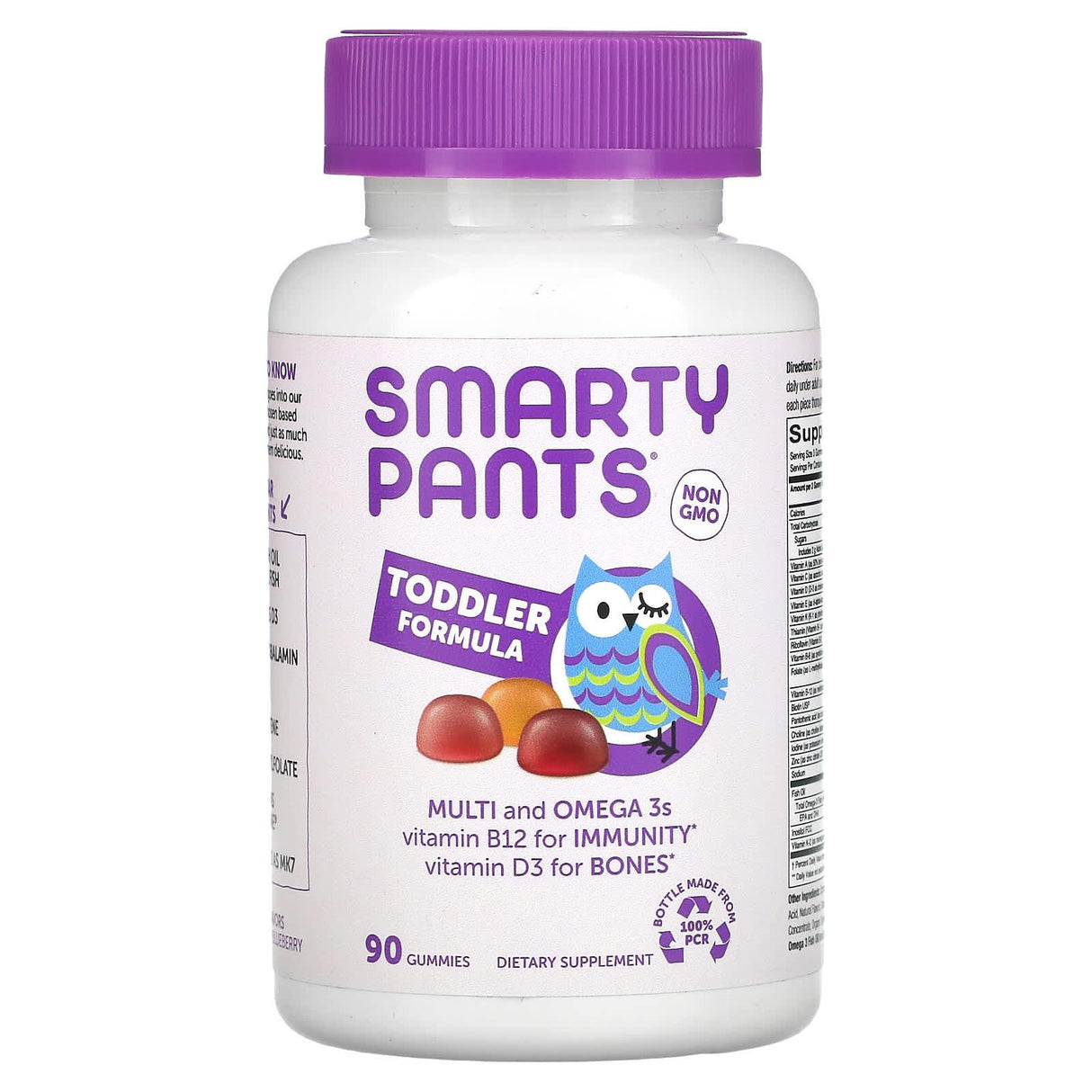 SmartyPants, Toddler Formula, Multi and Omega 3s, Grape, Orange, and Blueberry, 90 Gummies - Supply Center USA