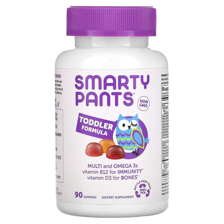 SmartyPants, Toddler Formula, Multi and Omega 3s, Grape, Orange, and Blueberry, 90 Gummies - Supply Center USA