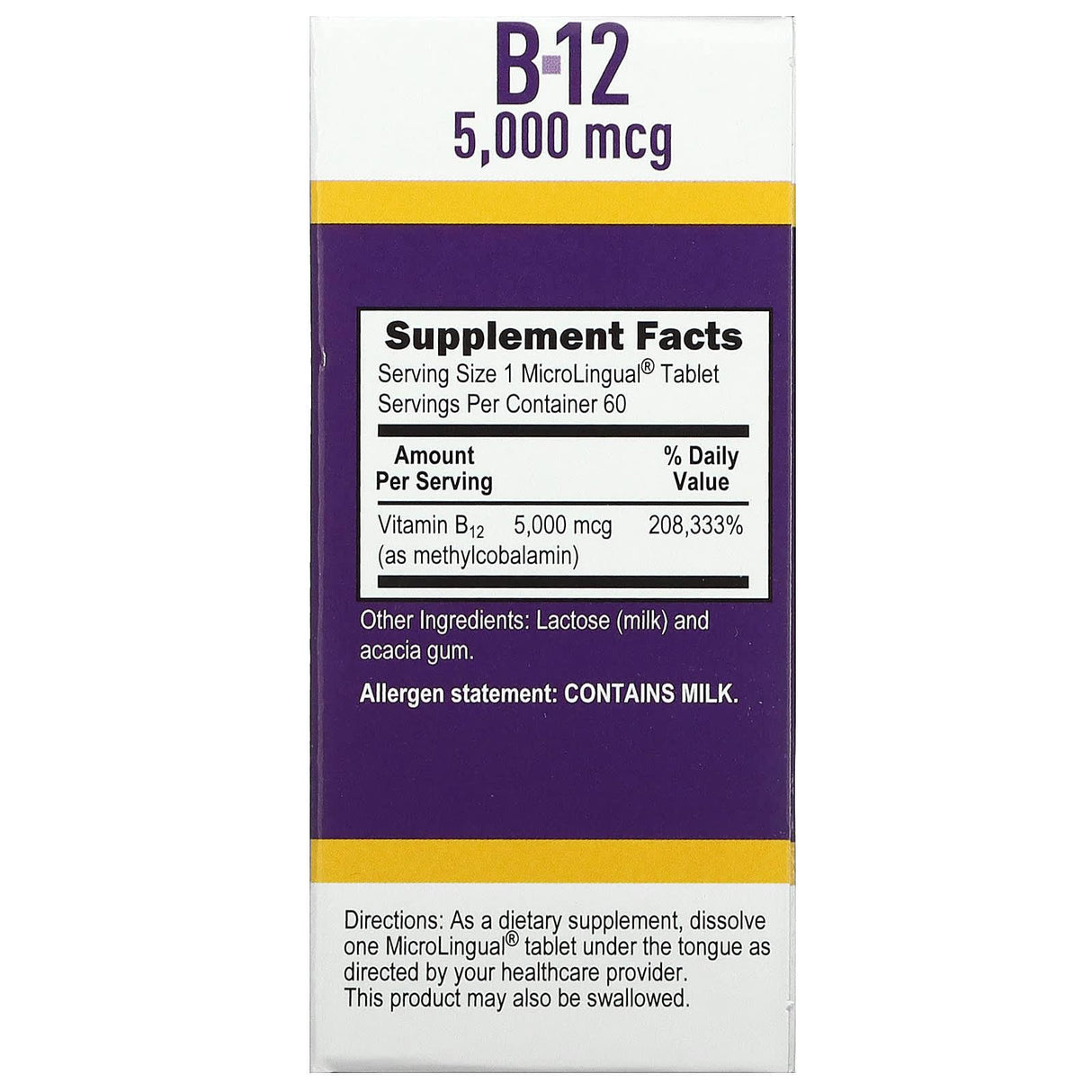 Superior Source, Methylcobalamin B-12, 5,000 mcg, 60 MicroLingual Instant Dissolve Tablets - Supply Center USA