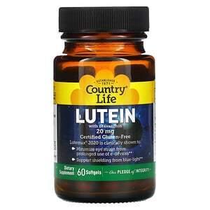 Country Life, Lutein with Zeaxanthin, 20 mg, 60 Softgels - Supply Center USA