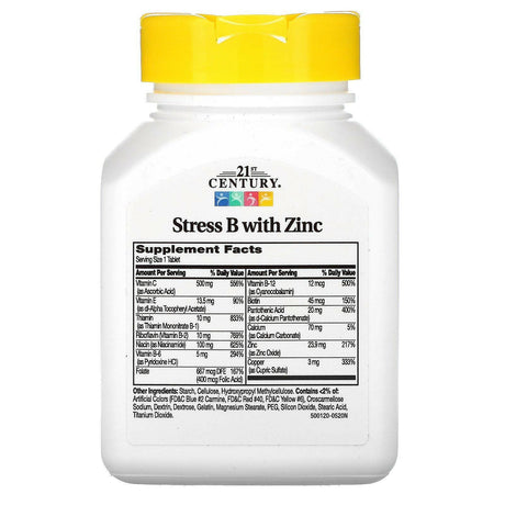 21st Century, Stress B with Zinc, 66 Tablets - Supply Center USA