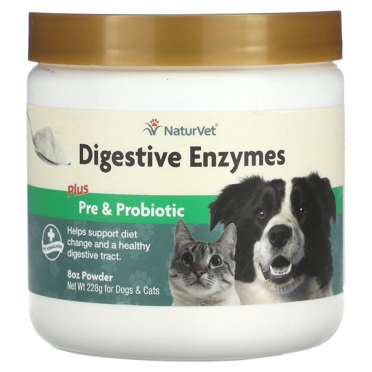 NaturVet, Digestive Enzymes Plus Pre & Probiotic, For Dogs & Cats, 8 oz (228 g) - Supply Center USA