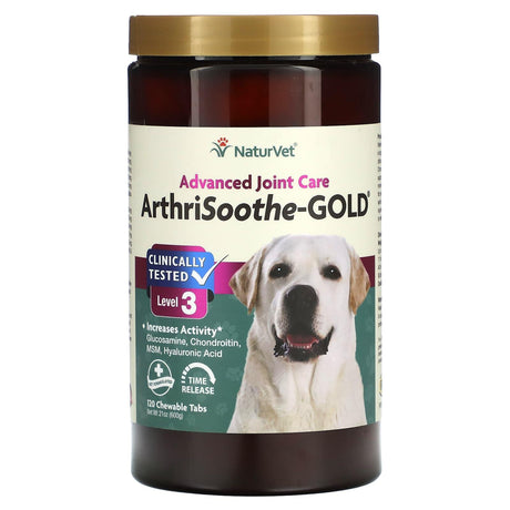 NaturVet, ArthriSoothe-GOLD, Advanced Joint Care, For Dogs & Cats, Level 3, 21 oz (600 g), 120 Chewable Tabs - Supply Center USA