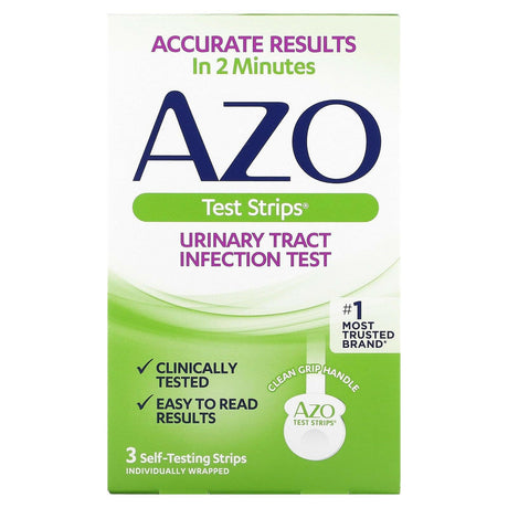 Azo, Urinary Tract Infection Test Strips, 3 Self-Testing Strips - Supply Center USA