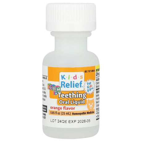 Homeolab USA, Kids Relief®, Gum & Teething Oral Liquid, 0-9 Years, Orange, 0.85 fl oz (25 ml) - Supply Center USA