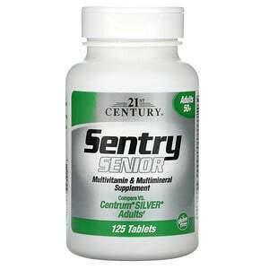 21st Century, Sentry Senior, Multivitamin & Multimineral Supplement, Adults 50+, 125 Tablets - Supply Center USA