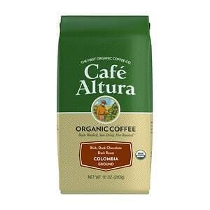 Cafe Altura, Organic Coffee, Colombia, Dark Roast, Ground, 10 oz (283 g) - Supply Center USA