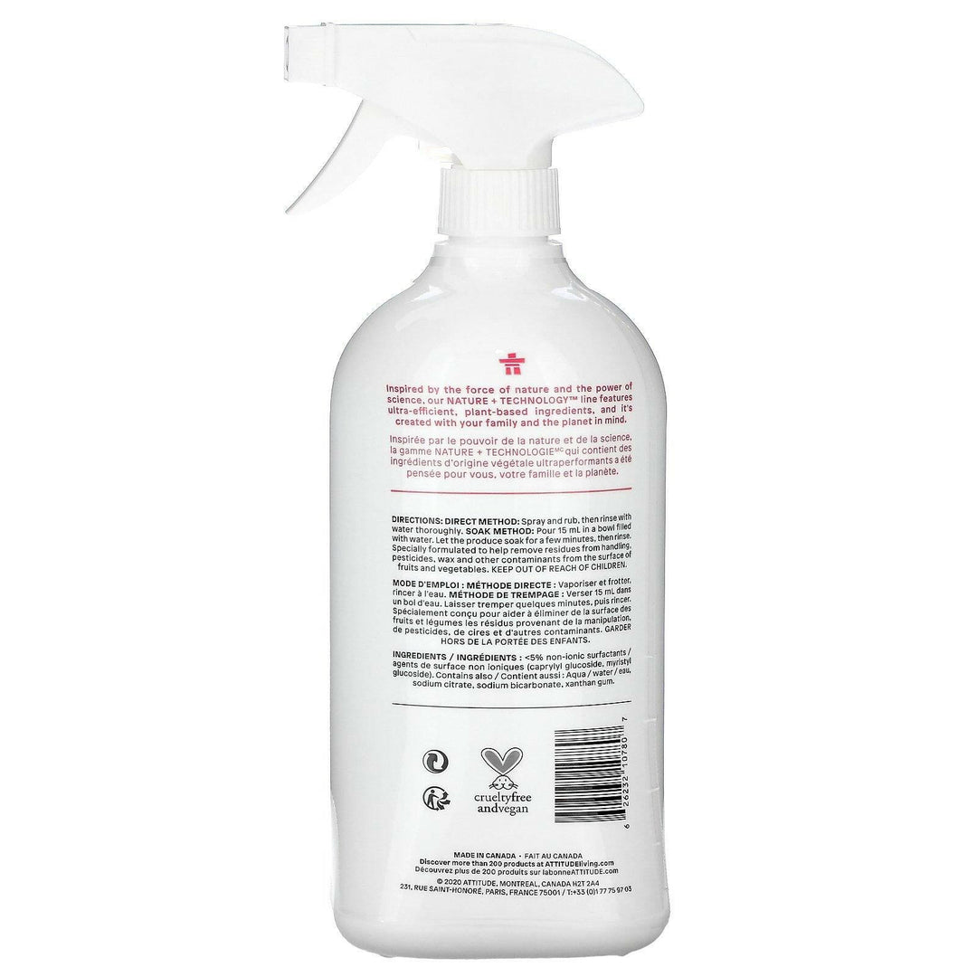 ATTITUDE, Fruit & Vegetable Wash, Unscented, 27.1 fl oz (800 ml) - HealthCentralUSA