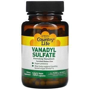 Country Life, Vanadyl Sulfate, 180 Vegan Capsules - Supply Center USA