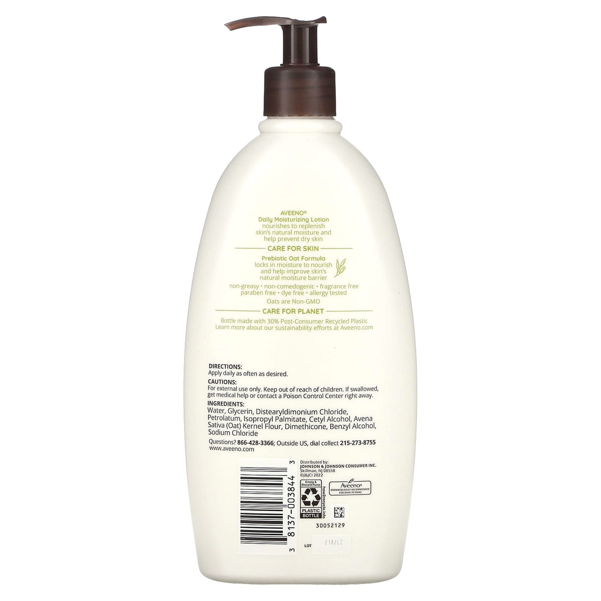 Aveeno, Daily Moisturizing Lotion, Fragrance Free, 18 fl oz (532 ml)