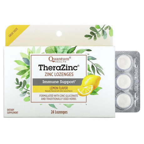 Quantum Health, TheraZinc, Immune Support, Cherry, 24 Lozenges - Supply Center USA