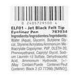 Palladio, Felt-Tip Eyeliner Pen, Jet Black ELF01, 0.037 fl oz (1.1 ml) - Supply Center USA