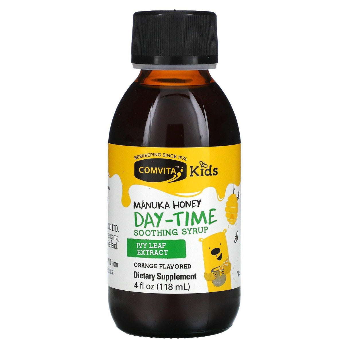 Comvita, Kids, Manuka Honey Day-Time Soothing Syrup, Orange, 4 fl oz (118 ml) - Supply Center USA