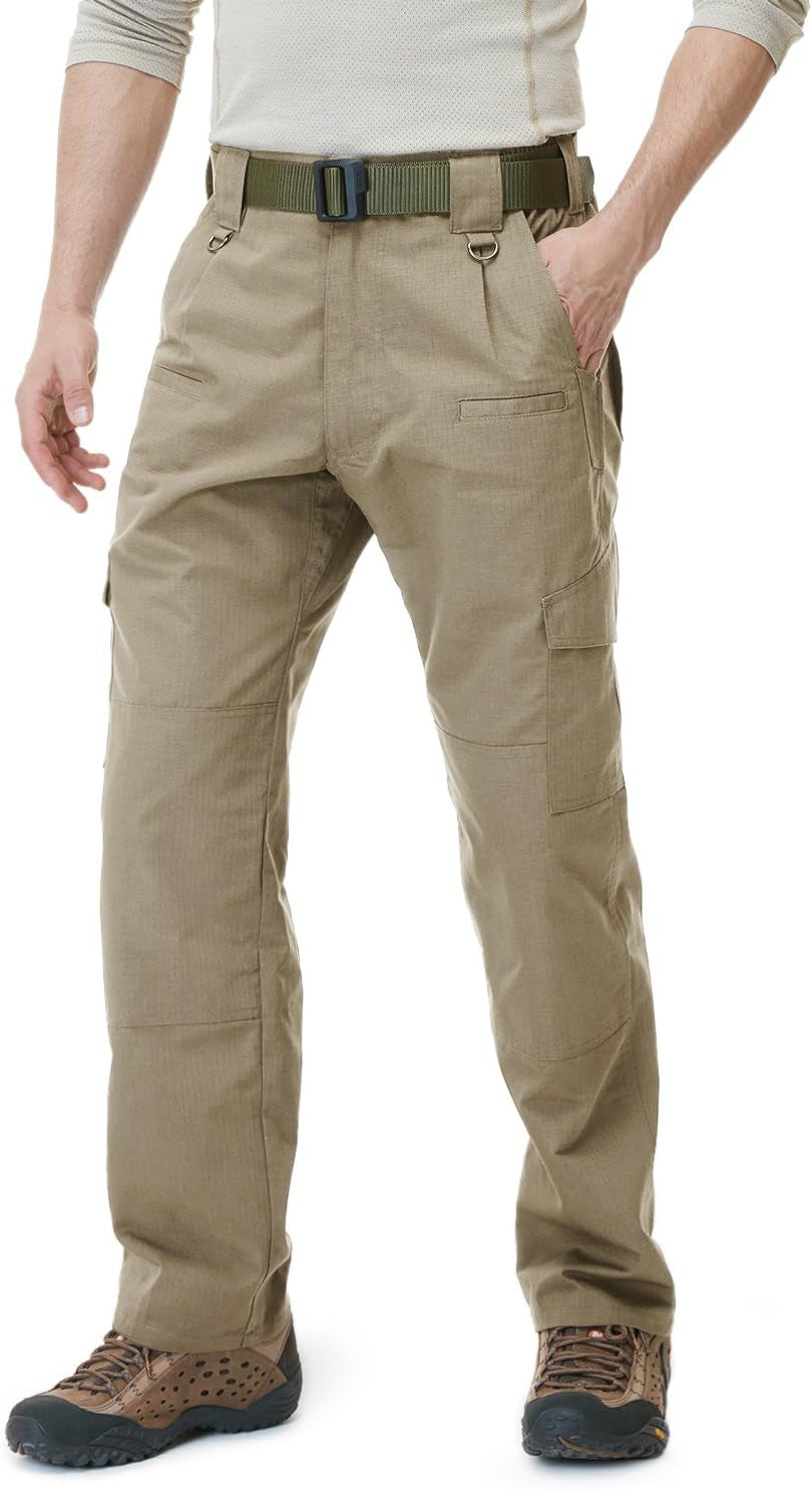 CQR Men'S Tactical Pants, Water Resistant Ripstop Cargo Pants, Lightweight EDC Work Hiking Pants, Outdoor Apparel