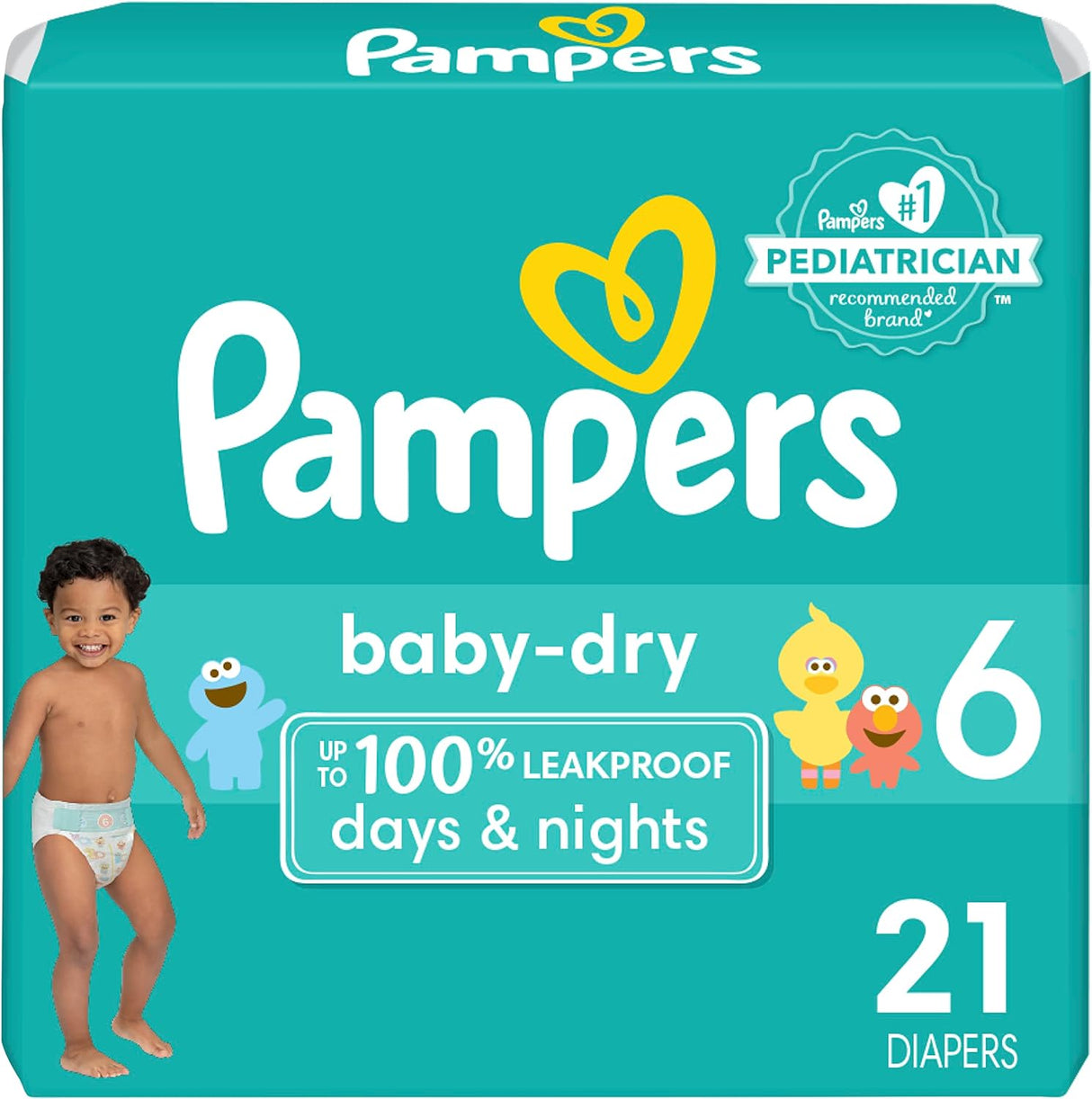 Pampers Baby Dry Diapers - Size 1, 120 Count, Absorbent Disposable Diapers