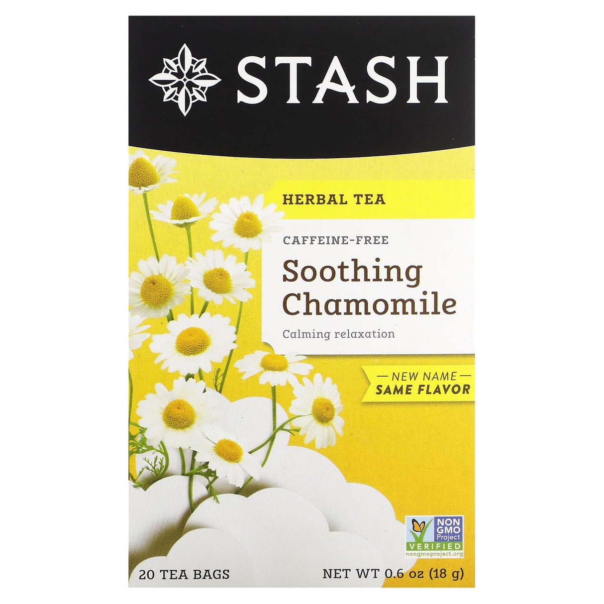 Stash Tea, Herbal Tea, Soothing Chamomile, Caffeine-Free, 20 Tea Bags, 0.6 oz (18 g) - Supply Center USA