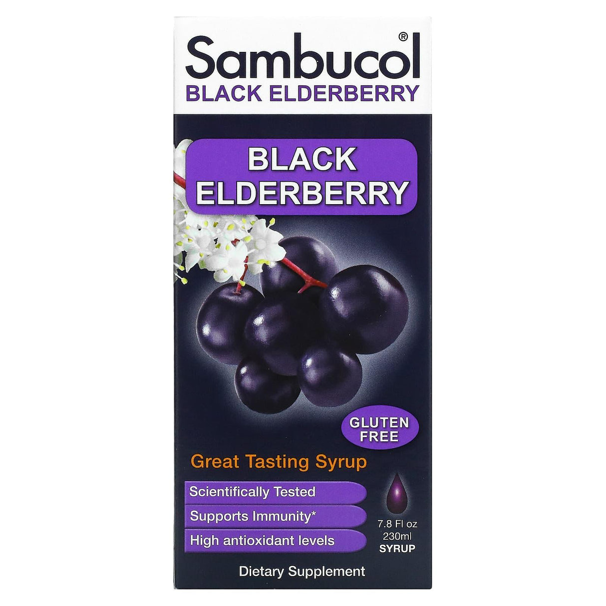 Sambucol, Black Elderberry Syrup, 7.8 fl oz (230 ml) - Supply Center USA