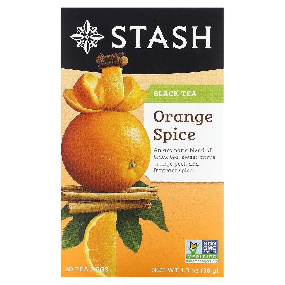 Stash Tea, Black Tea, Peach, 20 Tea Bags, 1.3 oz (38 g) - Supply Center USA