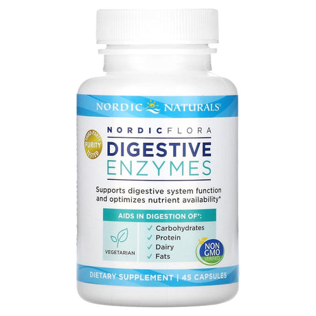 Nordic Naturals, Nordic Flora Digestive Enzymes, 45 Capsules - Supply Center USA