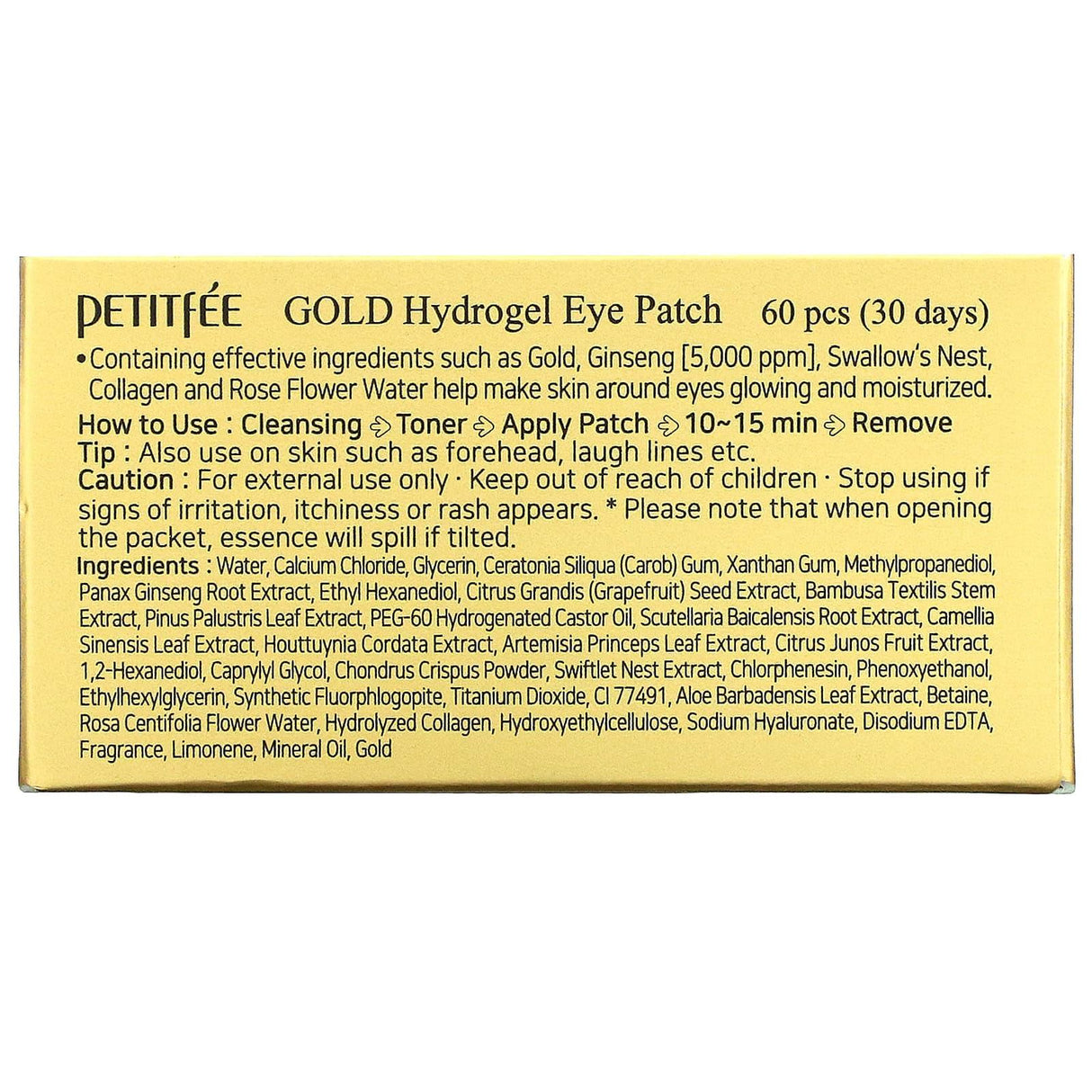 Petitfee, Gold Hydrogel Eye Patch, 60 Patches - Supply Center USA