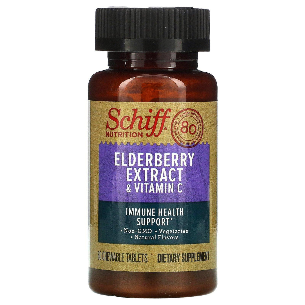 Schiff, Elderberry Extract & Vitamin C, 60 Chewable Tablets - Supply Center USA