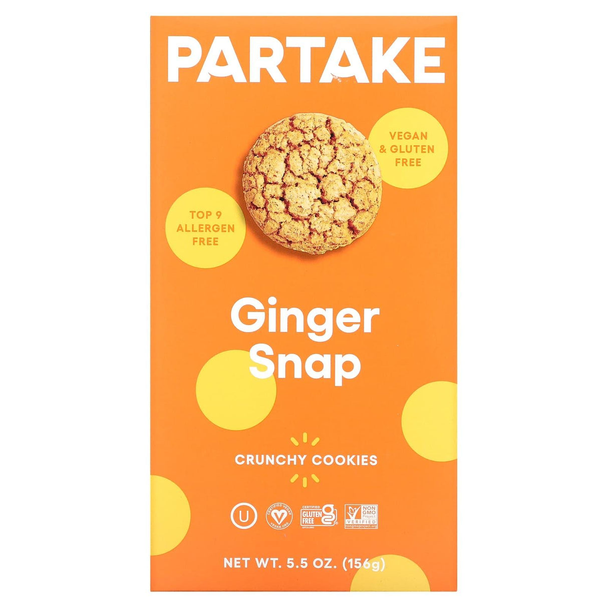 Partake, Crunchy Cookies, Ginger Snap, 5.5 oz (156 g) - Supply Center USA