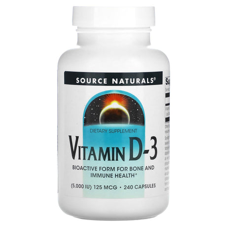 Source Naturals, Vitamin D-3, 5,000 IU (125 mcg), 240 Capsules - Supply Center USA