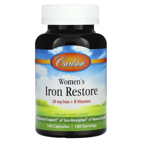 Carlson, Women's Iron Restore, 180 Capsules - Supply Center USA