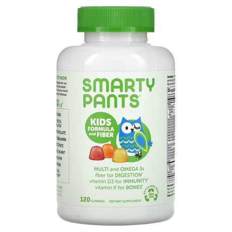 SmartyPants, Kid Formula and Fiber, Strawberry Banana, Orange and Lemon, 120 Gummies - Supply Center USA