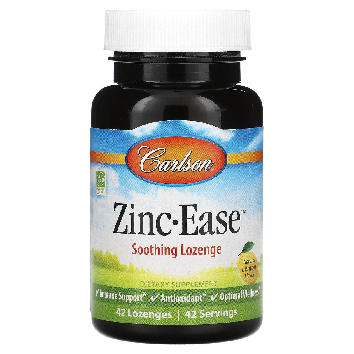 Carlson, Zinc-Ease Soothing Lozenge, Natural Lemon, 42 Lozenges - Supply Center USA