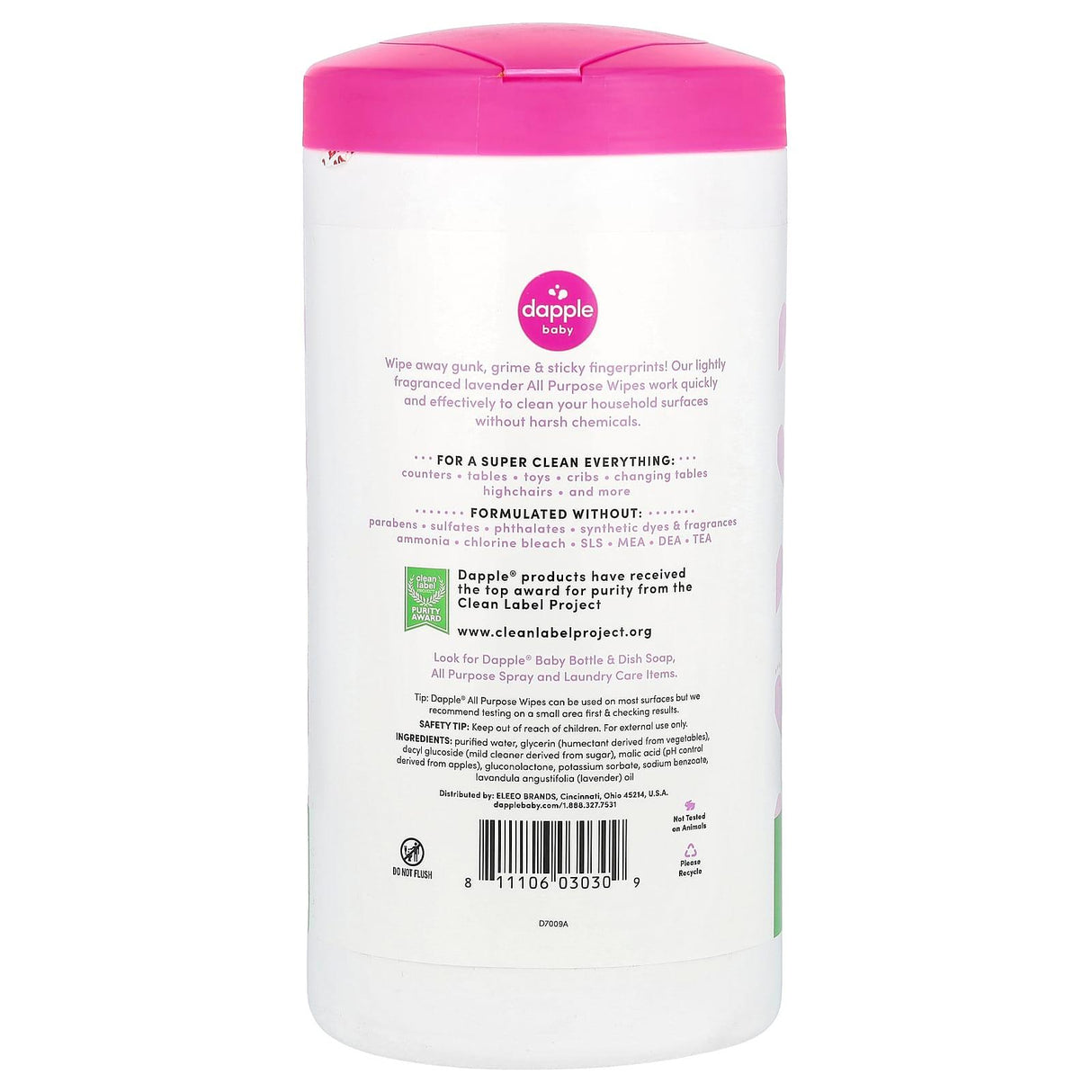 Dapple Baby, All Purpose Wipes, Lavender, 75 Wipes - Supply Center USA