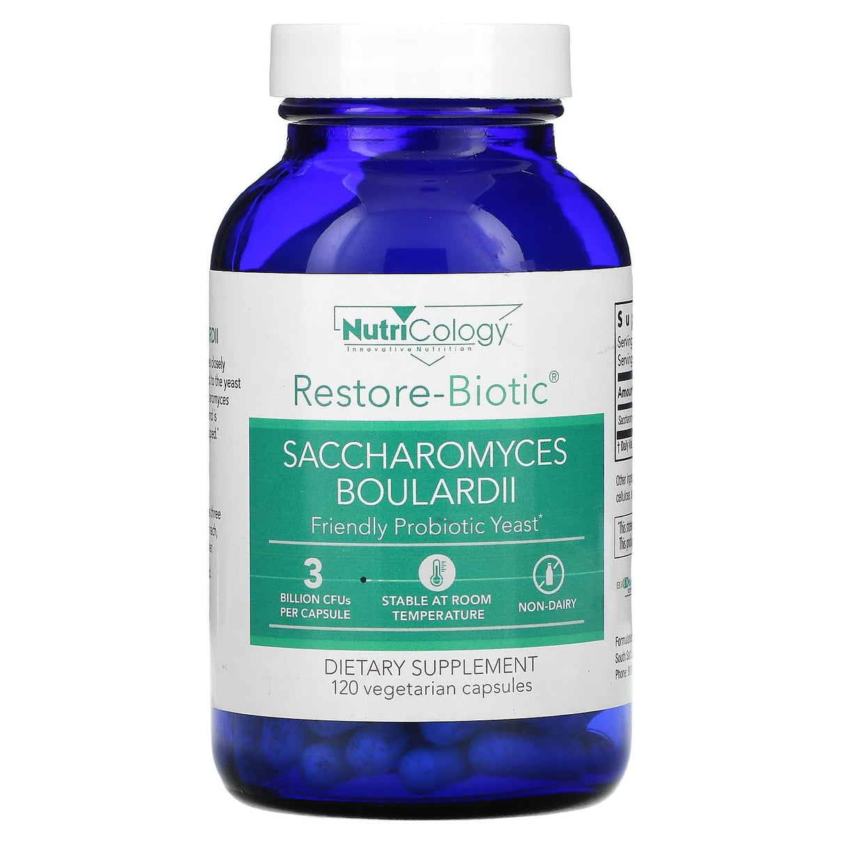 Nutricology, Restore-Biotic, Saccharomyces Boulardii, 120 Vegetarian Capsules - Supply Center USA