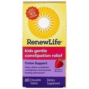 Renew Life, Kids Gentle Constipation Relief, Strawberry Blast Flavor, 60 Chewable Tablets - Supply Center USA