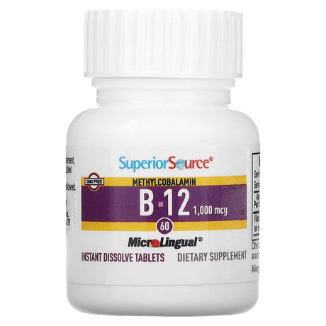 Superior Source, Methylcobalamin B-12, 10,000 mcg, 30 MicroLingual Instant Dissolve Tablets - Supply Center USA