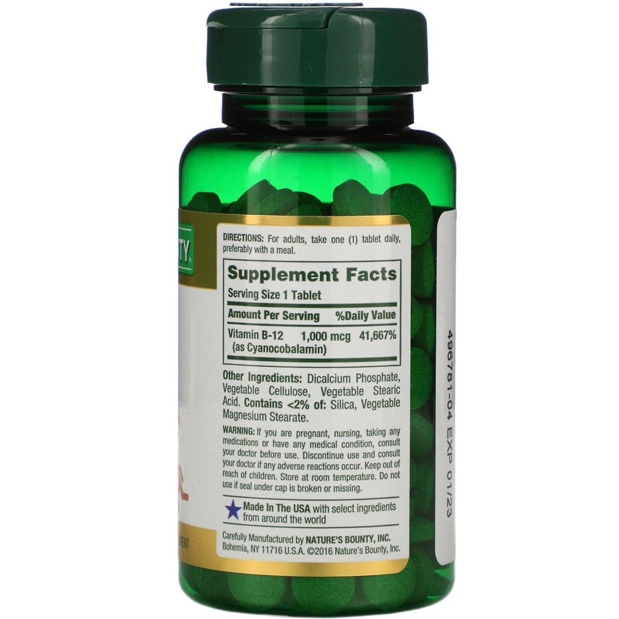 Nature's Bounty, B-12, 1,000 mcg, 200 Coated Tablets - Supply Center USA