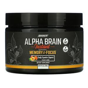 Onnit, Alpha Brain Instant, Memory & Focus, Peach , 3.8 oz (108 g) - Supply Center USA