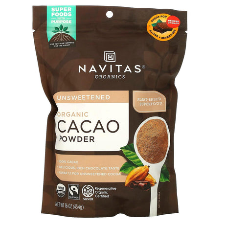 Navitas Organics, Organic Cacao Powder, Unsweetened, 8 oz (227 g) - Supply Center USA