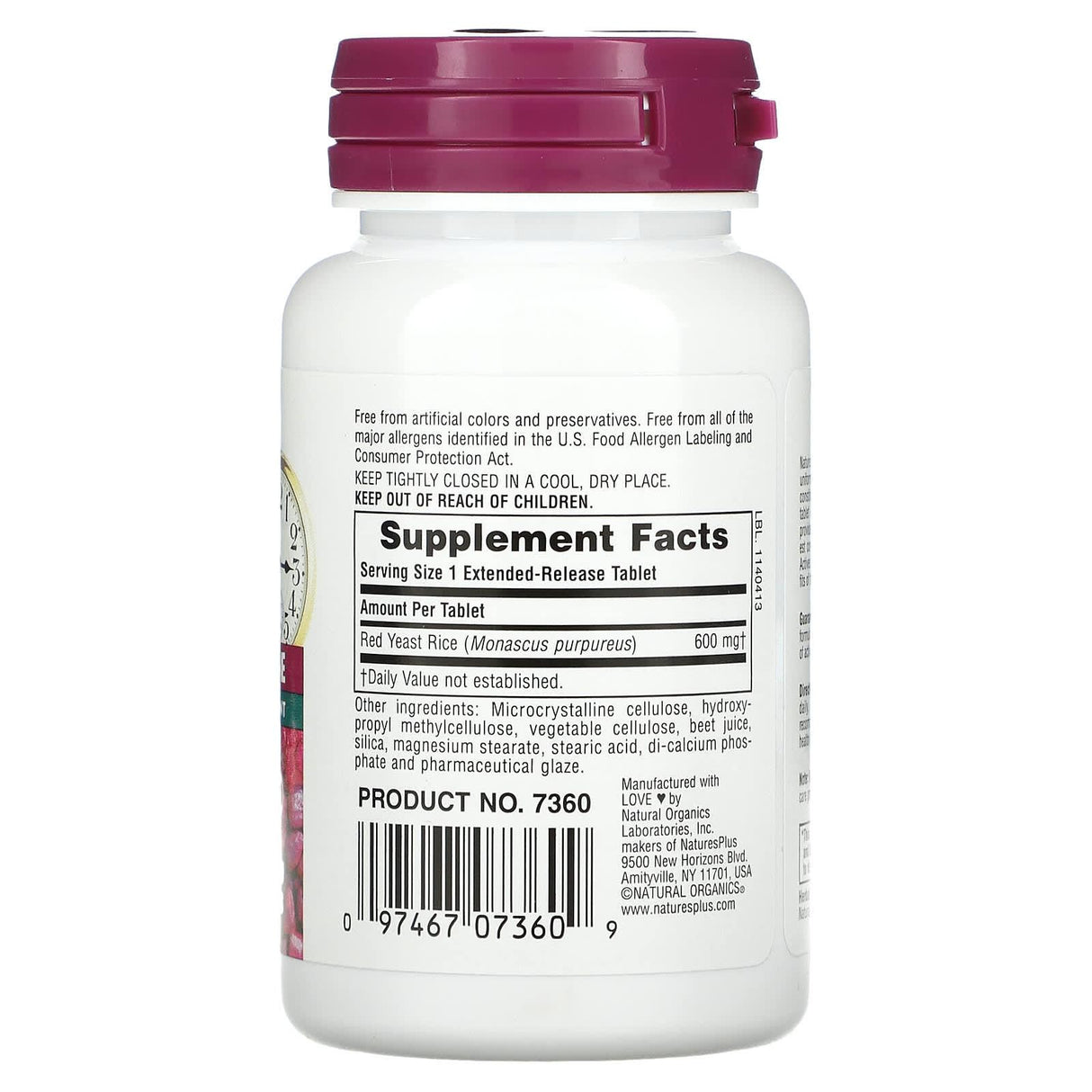 NaturesPlus, Herbal Actives, Red Yeast Rice, 600 mg, 30 Tablets - Supply Center USA