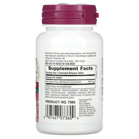 NaturesPlus, Herbal Actives, Red Yeast Rice, 600 mg, 30 Tablets - Supply Center USA